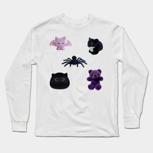 Purple Goth Kawaii Plushies Sticker Pack Long Sleeve T-Shirt